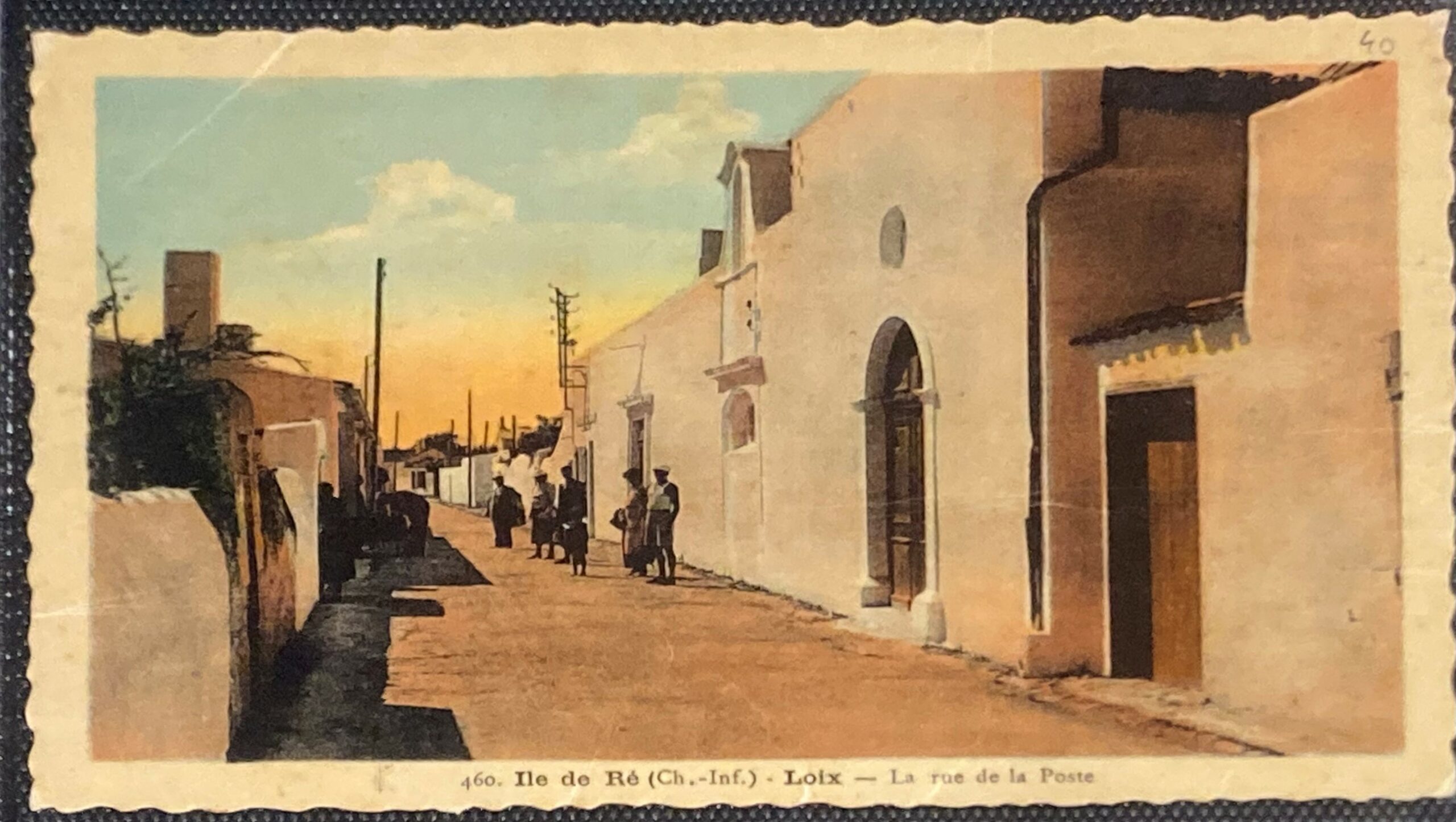 carte postale ancienne colorisee rue de la poste loix
